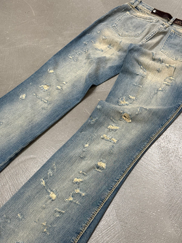 2000s Cavalli distressed faded jeans