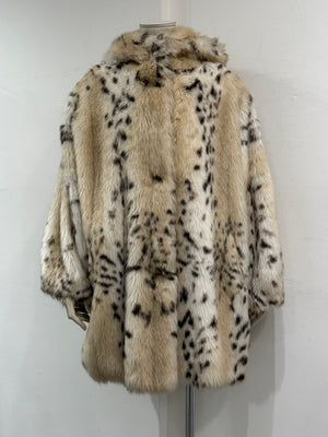 2000s Emporio Armani lynx print faux fur coat