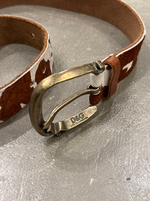 2000s Dolce & Gabbana pony hair belt