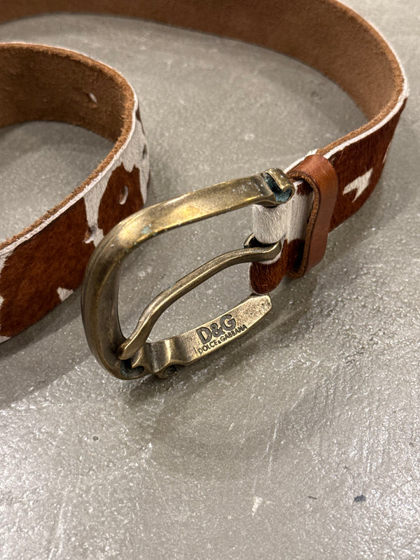 2000s Dolce & Gabbana pony hair belt