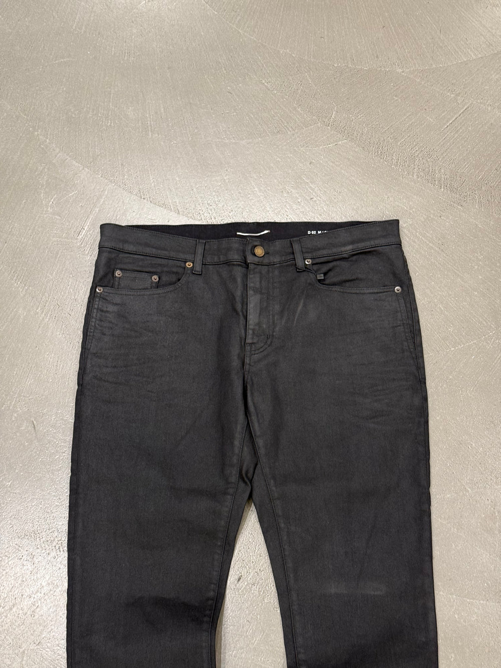 2019 Saint Laurent “D02” coated slim fit jeans