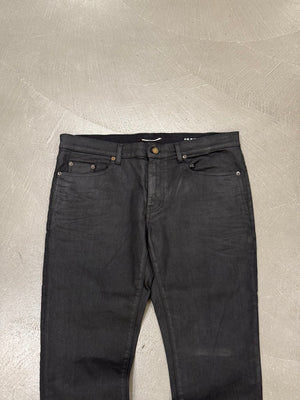 2019 Saint Laurent “D02” coated slim fit jeans