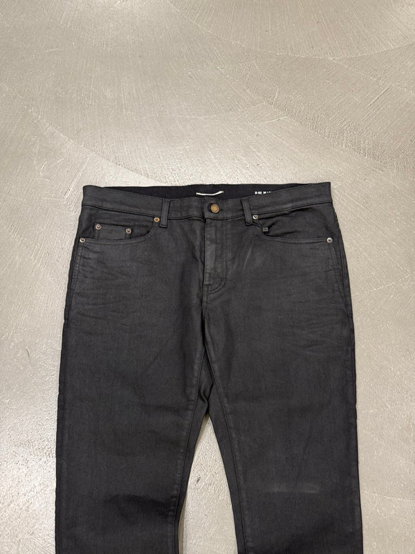 2019 Saint Laurent “D02” coated slim fit jeans