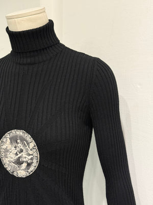 A/W2007 Jean Paul Gaultier medallion print corduroy turtleneck