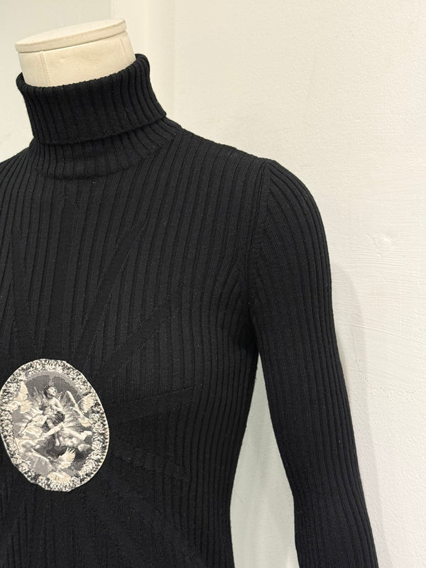 A/W2007 Jean Paul Gaultier medallion print corduroy turtleneck