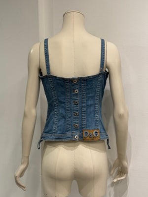 2000s Dolce & Gabbana denim military corset