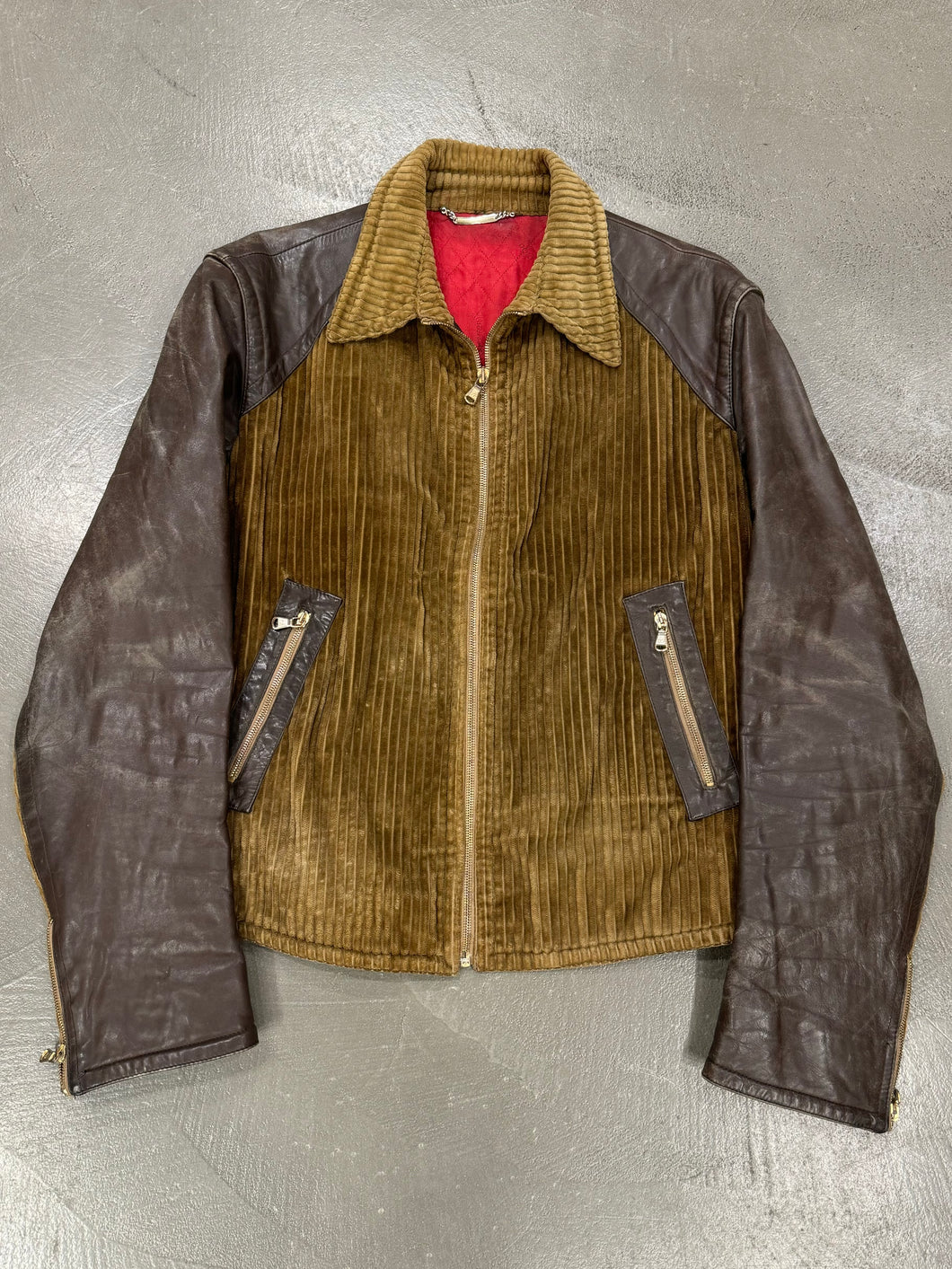 1990s Dolce & Gabbana mainline hybrid corduroy leather jacket