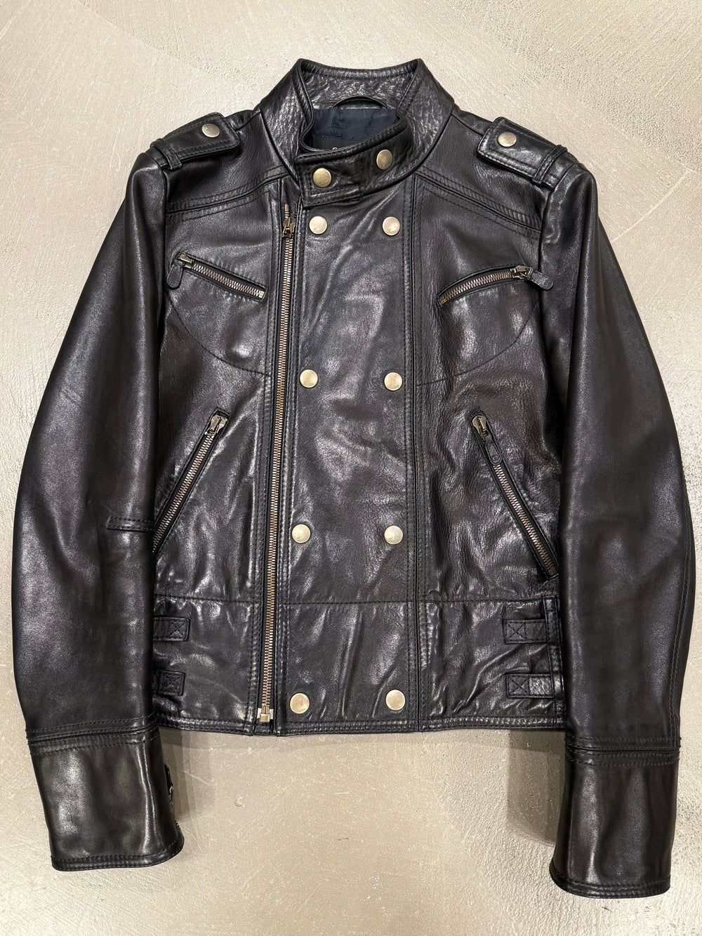 S/S2005 Gucci military officer leather jacket