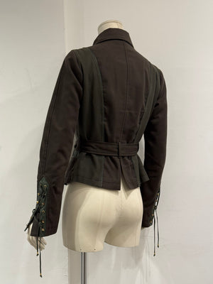 2000s Roberto Cavalli belted paneled jacket