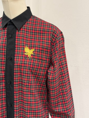 A/W2005 Dior by Hedi Slimane runway eagle embroidery check shirt