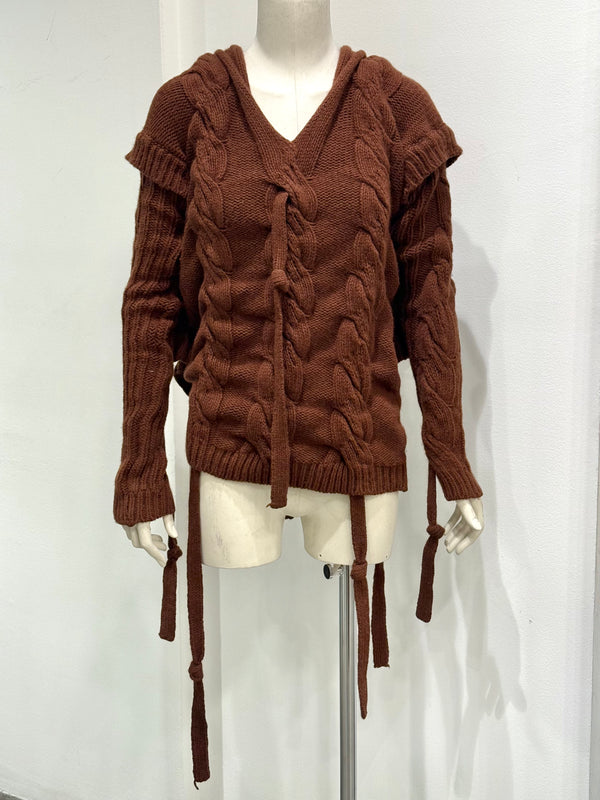 A/W2004 Vivienne Westwood deconstructed cable knit straps sweater