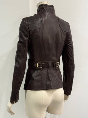 2000s Gucci monogram military leather jacket