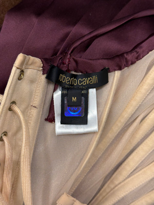 A/W2004 Roberto Cavalli corset ruffle mini dress