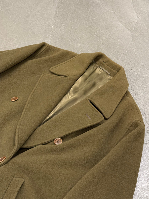 1990s Gianni Versace olive wool double-breasted overcoat