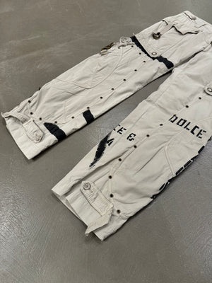 S/S2004 Dolce & Gabbana printed bondage cargo pants