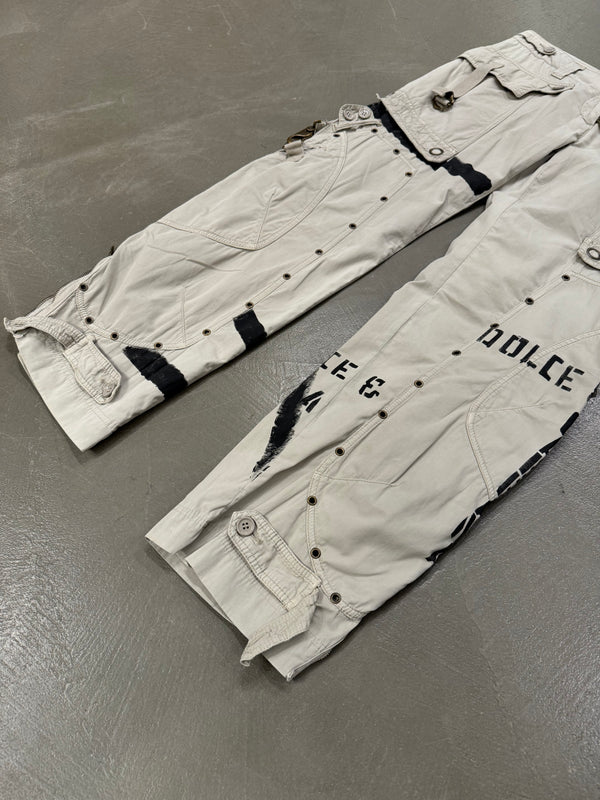 S/S2004 Dolce & Gabbana printed bondage cargo pants