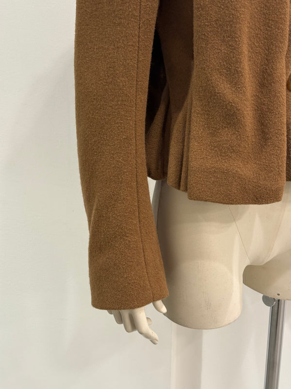 2000s Vivienne Westwood brown structured cropped camel jacket