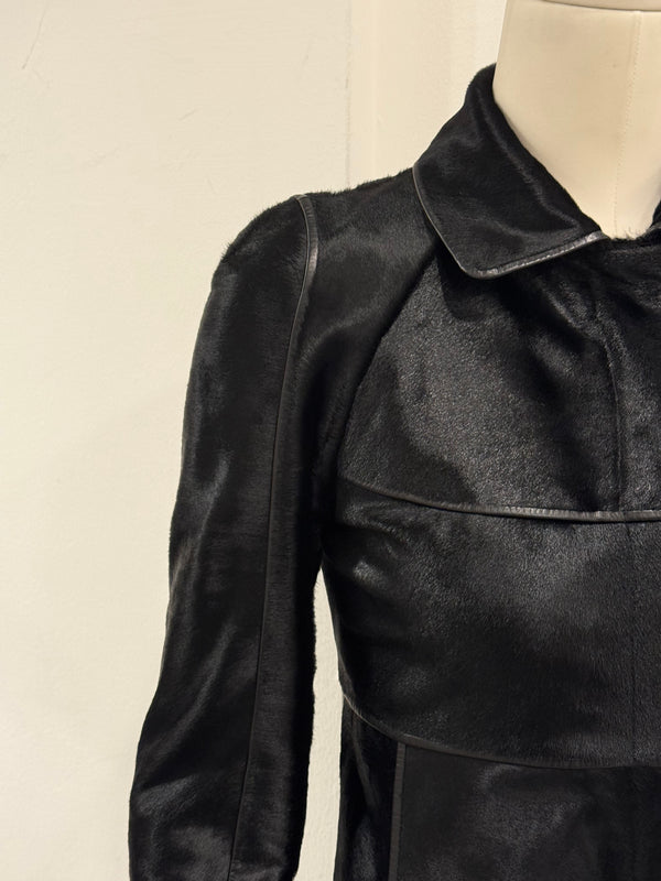 2000s Gucci pony hair leather coat