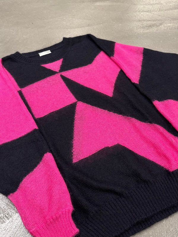 A/W2007 Dior by Hedi Slimane runway geometric mohair knit