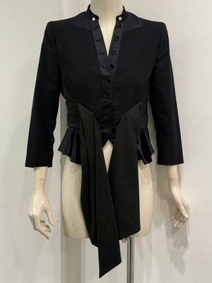 2004 Alexander McQueen asymmetric drape jacket