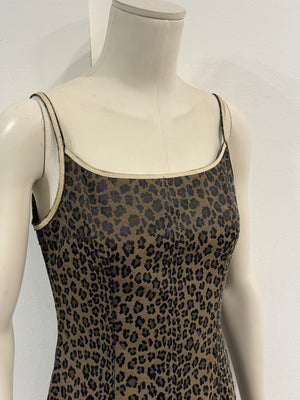 2000s Fendi leopard print bodycon mini dress