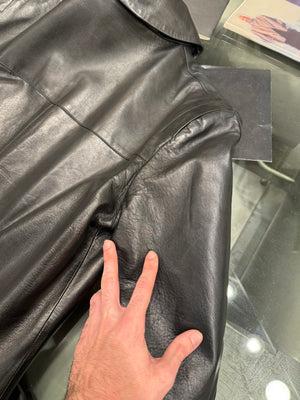 1990s Fendi Matrix long leather coat