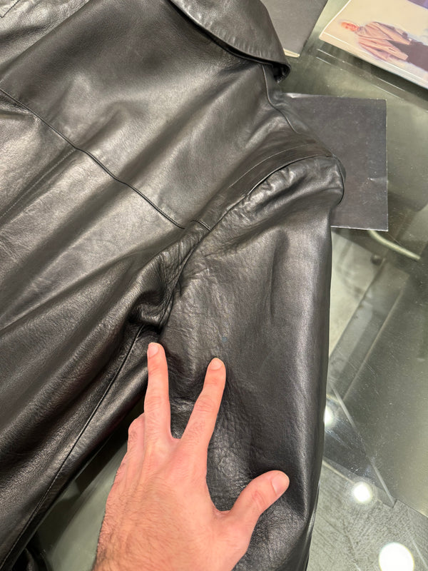 1990s Fendi Matrix long leather coat