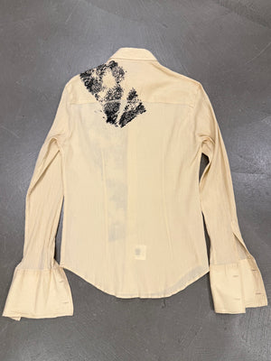 2000s Cavalli print flare sleeve shirt