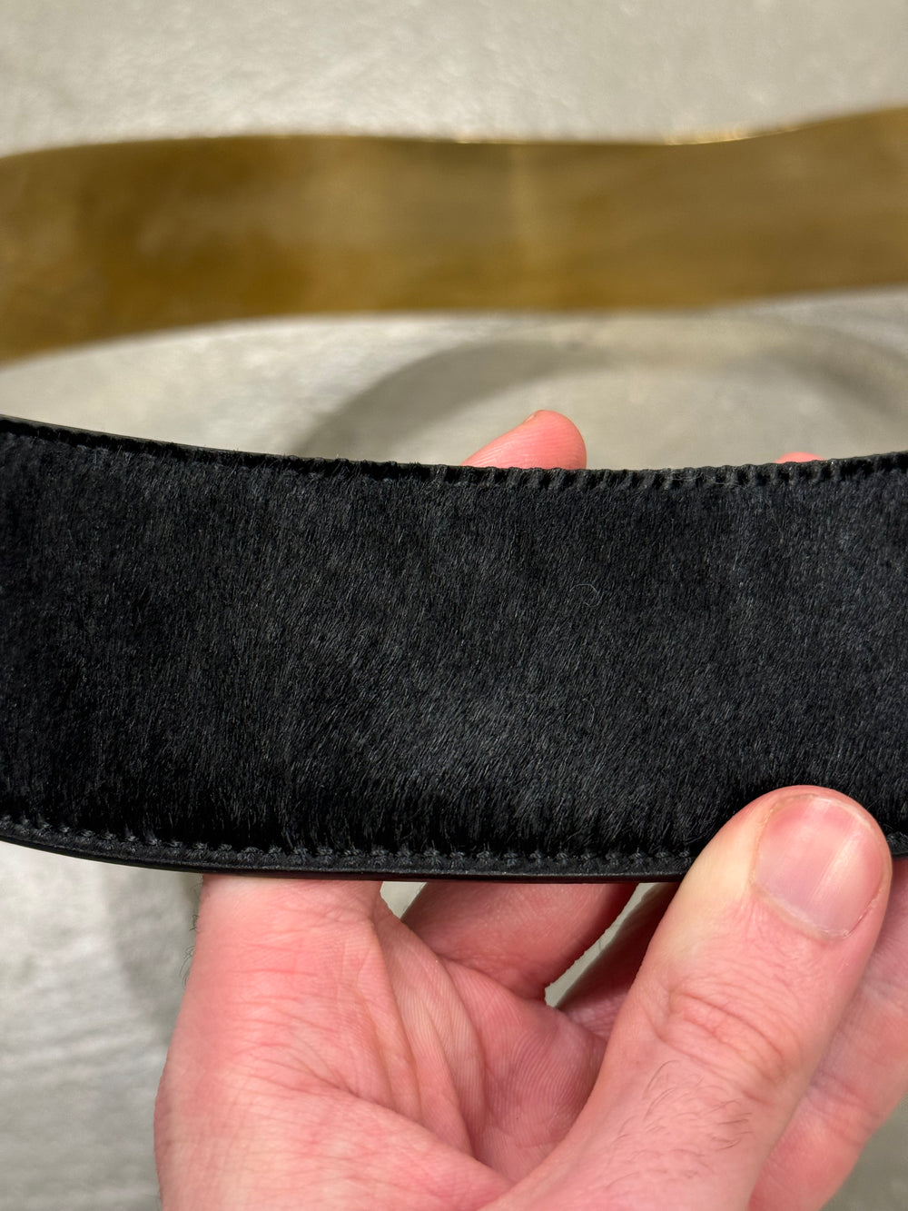 A/W1996 Gucci runway pony hair metal belt