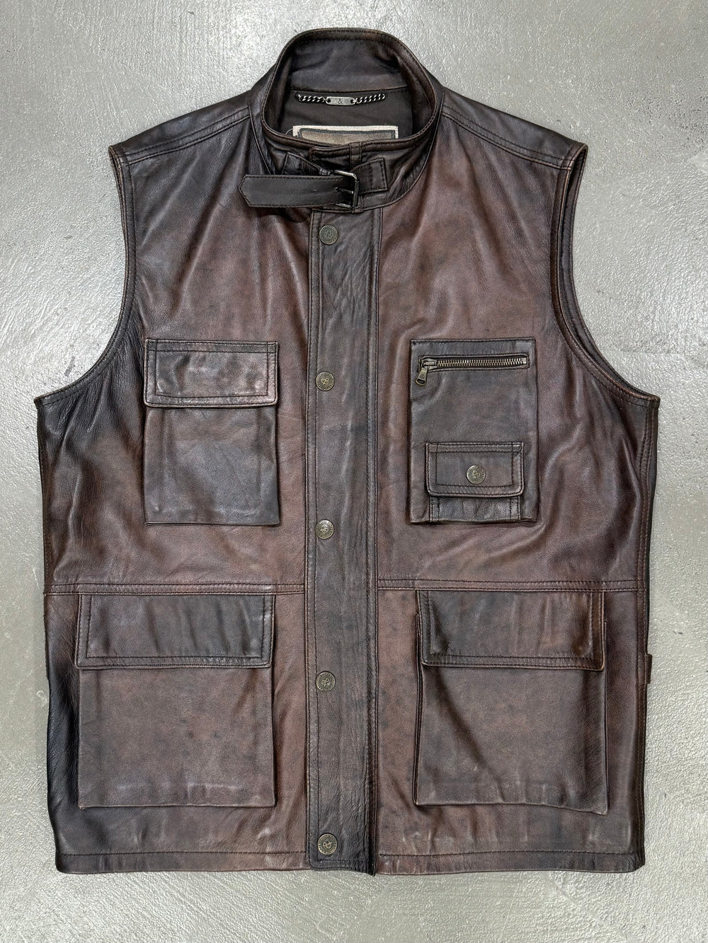 2000s Dolce & Gabbana military cargo leather vest