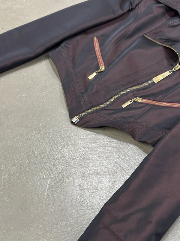 2000s Cavalli iridescent cropped jacket