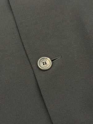 1990s Gucci by Tom Ford black wool suit with monogram lining