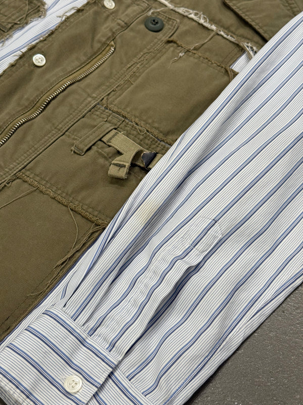 2000s Junya Watanabe cargo-pocket striped shirt