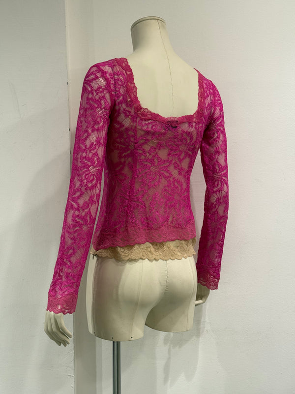 2000s Dolce & Gabbana lace double layer blouse