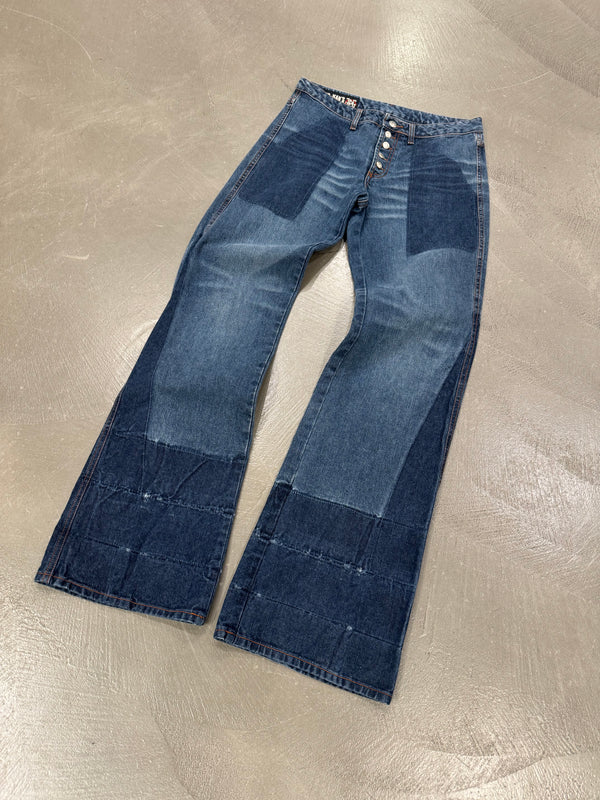 S/S 2003 Jean Paul Gaultier flared patchwork jeans