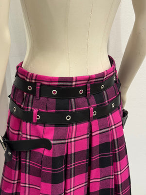 A/W2003 Dolce & Gabbana bondage tartan runway skirt