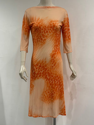 2000s Roberto Cavalli backless printed dress