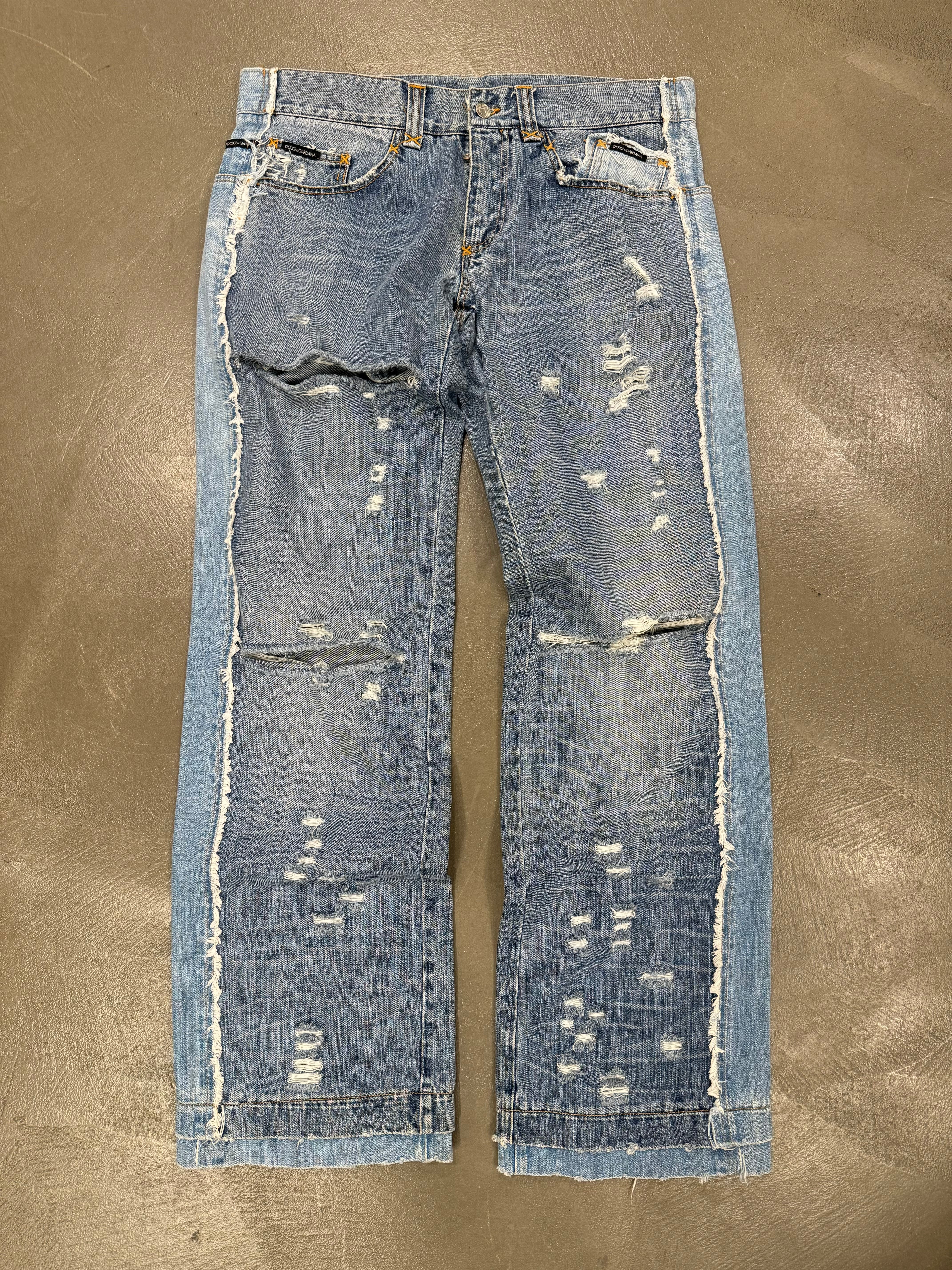 S/S2004 Dolce & Gabbana David Beckham reconstructed jeans