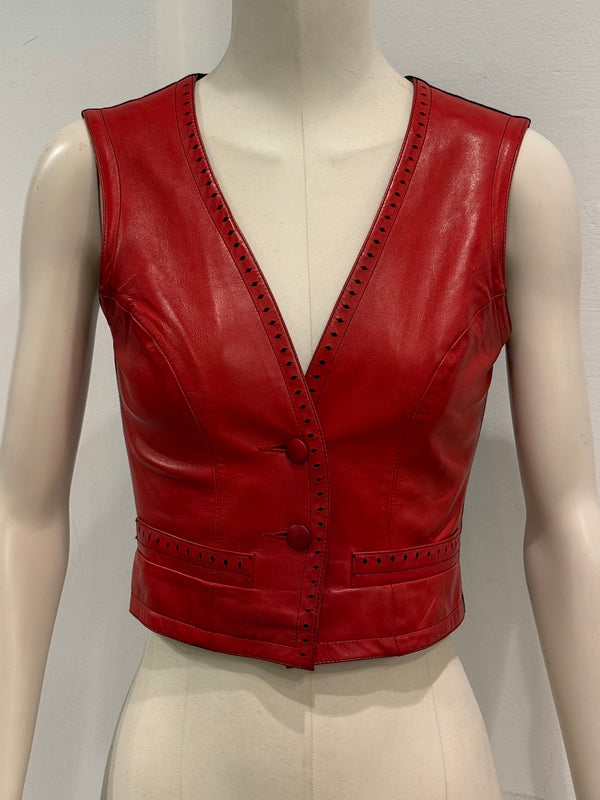 2000s Plein Sud red leather vest