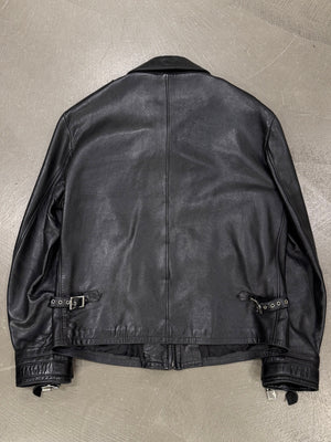 1990s Gianni Versace leather jacket with padlock hardware detail