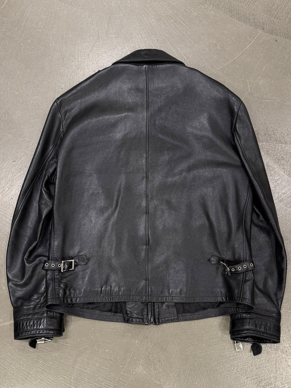 1990s Gianni Versace leather jacket with padlock hardware detail