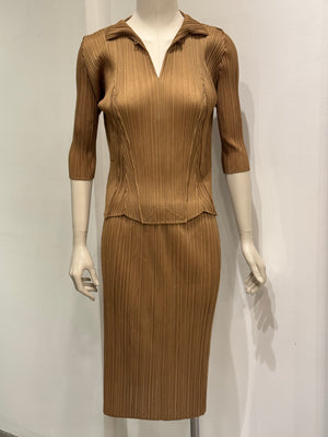Issey Miyake pleated set (top + skirt)