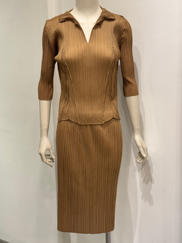 Issey Miyake pleated set (top + skirt)