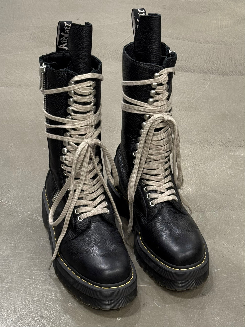 Dr Martens X Rick Owens high lace-up leather boots