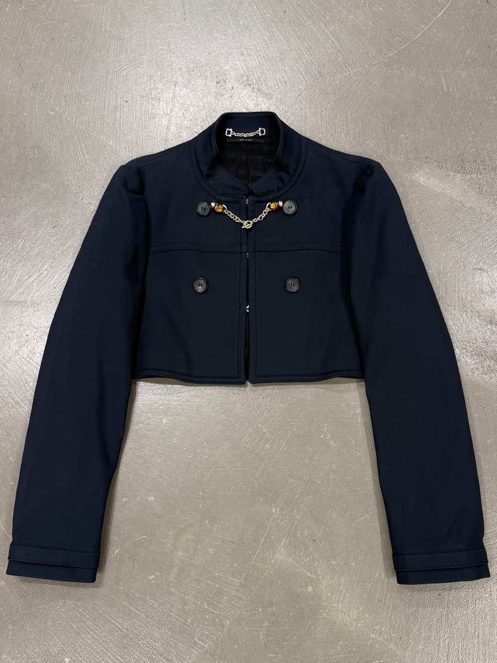 2006 Gucci cropped military jacket with chain
