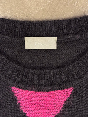 A/W2007 Dior by Hedi Slimane runway geometric mohair knit
