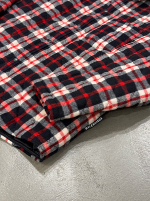 2018 Balenciaga oversized flannel plaid jacket