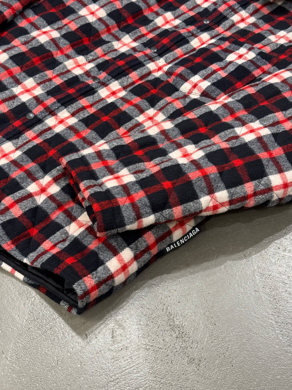 2018 Balenciaga oversized flannel plaid jacket