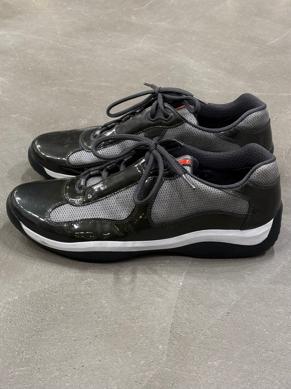 2000s Prada America's Cup patent leather sneakers