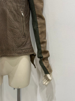 2000s Rick Owens tail distressed leather jacket